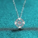 S925 Sterling Silver Moissanite Necklace for Women, Heart-Shaped Bezel, Dainty and Sweet