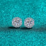 S925 Sterling Silver Moissanite Stud Earrings for Women, Simple Elegant Design, Daily Wear, Festival Gift