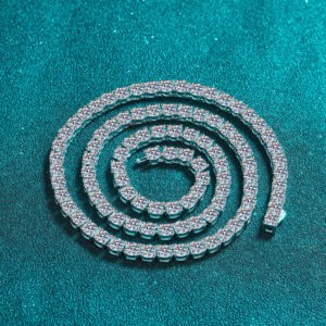 S925 Sterling Silver Moissanite Tennis Necklace for Women, Wholesale