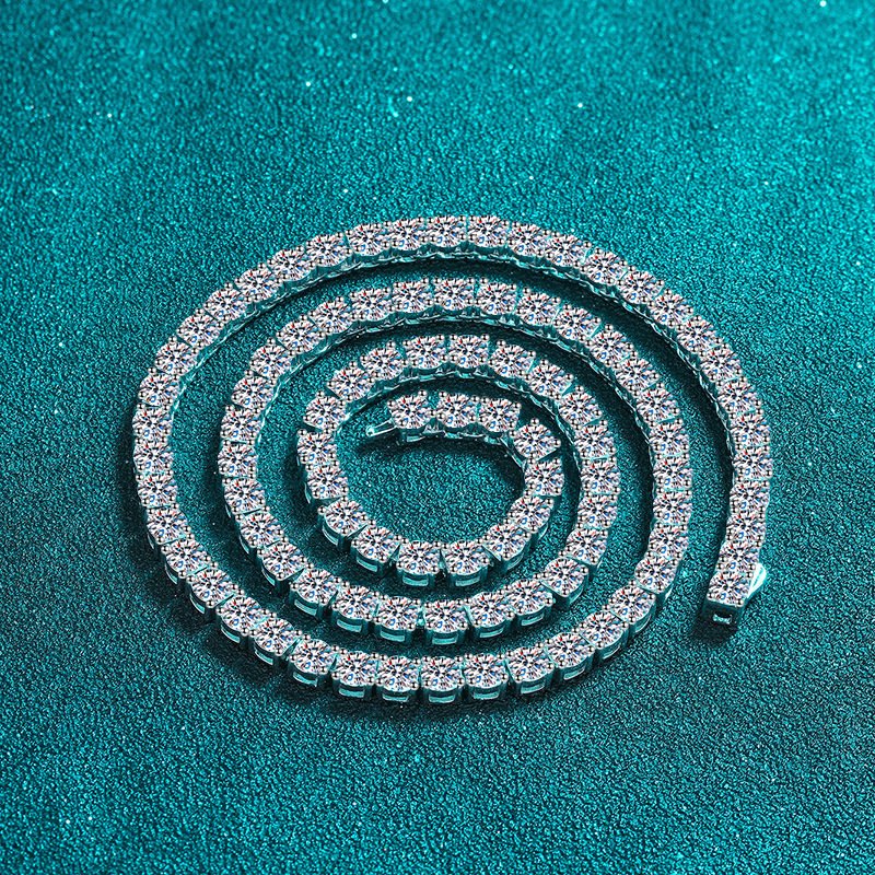 S925 Sterling Silver Moissanite Tennis Necklace for Women, Wholesale