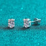 S925 Sterling Silver Moissanite Stud Earrings for Women, Cute Small Ear Accessory, Factory Direct Wholesale