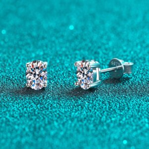 S925 Sterling Silver Moissanite Stud Earrings for Women, Cute Small Ear Accessory, Factory Direct Wholesale
