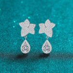 S925 Silver Earrings for Women Maple Leaf Drop Moissanite Stud Earrings Factory Direct Wholesale