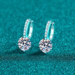 S925 Silver Moissanite Stud Earrings for Women, Exquisite Simple Daily Wear Versatile Premium