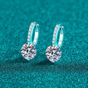 S925 Silver Moissanite Stud Earrings for Women, Exquisite Simple Daily Wear Versatile Premium
