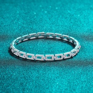 Luxury Moissanite Bracelet for Women, 925 Silver Plated