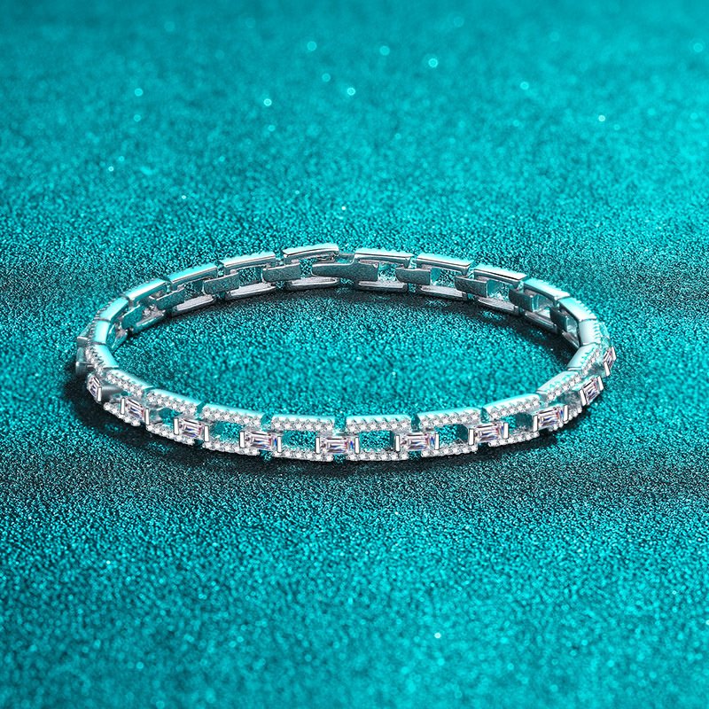 Luxury Moissanite Bracelet for Women, 925 Silver Plated