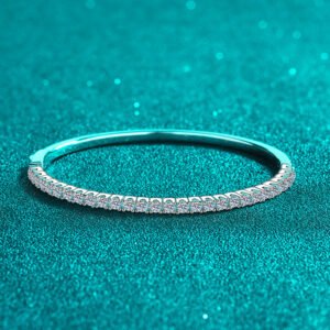925 Sterling Silver Moissanite Bracelet Starry Sky Full Pavé Bangle