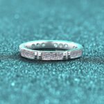 S925 Sterling Silver Full Moissanite Ring for Women, Bamboo Joint Style, Simple Daily Fashion, Couple Ring