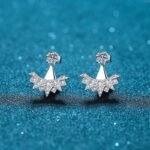 S925 Sterling Silver Snowflake Earrings for Women with Moissanite