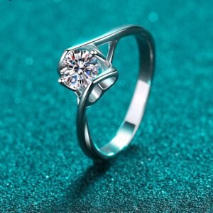 925 Silver Ring for Women Moissanite Ring Heart Ring Angel Kiss