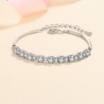 S925 Silver Bracelet with Moissanite and CZ Stones for Women
