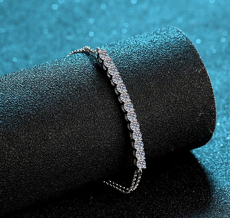 S925 Sterling Silver Bracelet 1.3 Carat Moissanite Tennis Bracelet