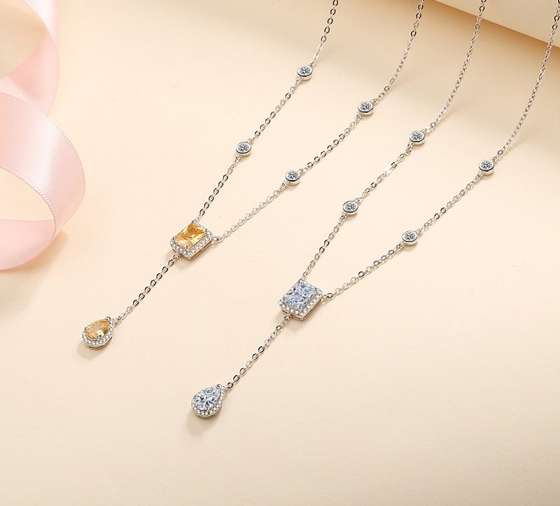 S925 Silver Necklace Women's Trendy Irregular Moissanite Choker