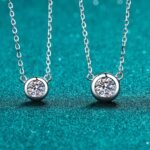 S925 Sterling Silver Bubble Necklace 1 Carat Moissanite Valentine's Day Gift Collarbone Chain for Women