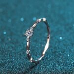 10-Point Moissanite Eternity Ring Four-Prong 925 Silver Women's Ring