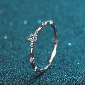 10-Point Moissanite Eternity Ring Four-Prong 925 Silver Women's Ring