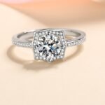 S925 Silver Ring Women's Cool Style Moissanite Band Live Streaming Ring