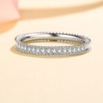 S925 Sterling Silver Ring for Women Full Moissanite Eternity Band