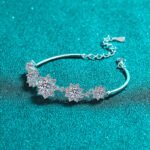 S925 Sterling Silver Moissanite Bracelet for Women, Snowflake Fashion Jewelry, Gift for Girlfriend