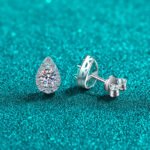 S925 Sterling Silver Pear-Shaped Moissanite Earrings Drop Water Drop Simple Daily Versatile