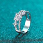 S925 Sterling Silver Women's Wedding Ring Factory Direct Wholesale Princess Cut Moissanite Ring