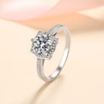 S925 Silver Ring Women's Cool Style Moissanite Band Live Streaming Ring