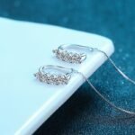 S925 Sterling Silver Earrings Women High-End Light Luxury Design Anti-Loss Ear Thread Moissanite Ear Clip Earrings