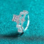 S925 Sterling Silver Moissanite Ring for Women Heart Crown Luxurious Elegant
