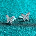 S925 Sterling Silver Butterfly Moissanite Earrings for Women, Sweet and Light Luxury, Simple and Elegant, Daily Wear
