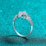 S925 Sterling Silver Moissanite Ring for Women, Square Geometric Design, Light Luxury Fashion
