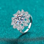 S925 Sterling Silver Moissanite Ring for Women, 5 Carat Pear Cut with Bezel Setting, Elegant and Luxurious