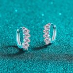 S925 Sterling Silver Moissanite Stud Earrings for Women, Emerald Cut, Elegant Fashion Gift
