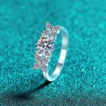 S925 Sterling Silver Moissanite Ring for Women, Simple Starry Style, Personalized Ring, Holiday Gift