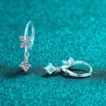 S925 Sterling Silver Moissanite Butterfly Earrings for Women, Tassel Drop Earrings, Delicate and Simple