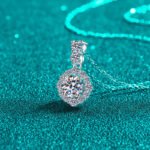 S925 Silver Moissanite Necklace for Women, Round Pendant, Fashion Commuter Style, Simple and Versatile, Daily Wear, OL Style