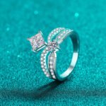 S925 Sterling Silver Crown Ring for Women with Moissanite