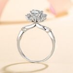 New 925 Sterling Silver Ring for Women 1 Carat Moissanite Flower Design, Valentine's Gift