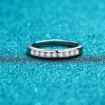 925 Silver Ring for Women Simple Band Ring with Bezel Set 27 Point Moissanite Ring Factory Direct