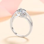 S925 Sterling Silver Ring for Women 50 Points 1 Carat Moissanite Angel Kiss Micro Set Ring