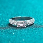 S925 Sterling Silver Women's Radiant Cut and Emerald Cut Moissanite Ring
