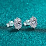 S925 Sterling Silver Moissanite Stud Earrings for Women, Oval Shape, Luxurious and Elegant, Fashionable and Versatile