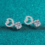 S925 Sterling Silver Moissanite Stud Earrings for Women, Trendy Drop Earrings, Exquisite Light Luxury Holiday Gift