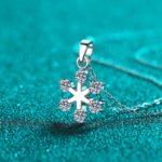 S925 Sterling Silver Moissanite Snowflake Pendant Necklace for Women, Simple and Elegant, Valentine's Day Gift for Friends