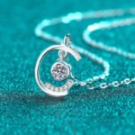 S925 Sterling Silver Full Moissanite Necklace for Women, Delicate Pendant, Light Luxury Elegant Collarbone Chain