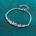S925 Sterling Silver Full Moissanite Butterfly Bracelet for Women, Luxury, Exquisite, Simple Daily Wear