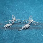 S925 Sterling Silver Moissanite Butterfly Bow Earrings for Women Factory Direct Wholesale