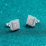S925 Sterling Silver Moissanite Stud Earrings for Women, Rose Gold Tone, Factory Direct Wholesale