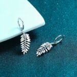 S925 Sterling Silver Leaf Moissanite Ear Cuff Earrings
