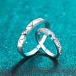 S925 Sterling Silver Couple Ring Moissanite Simple Band Wedding Ring Factory Direct Wholesale
